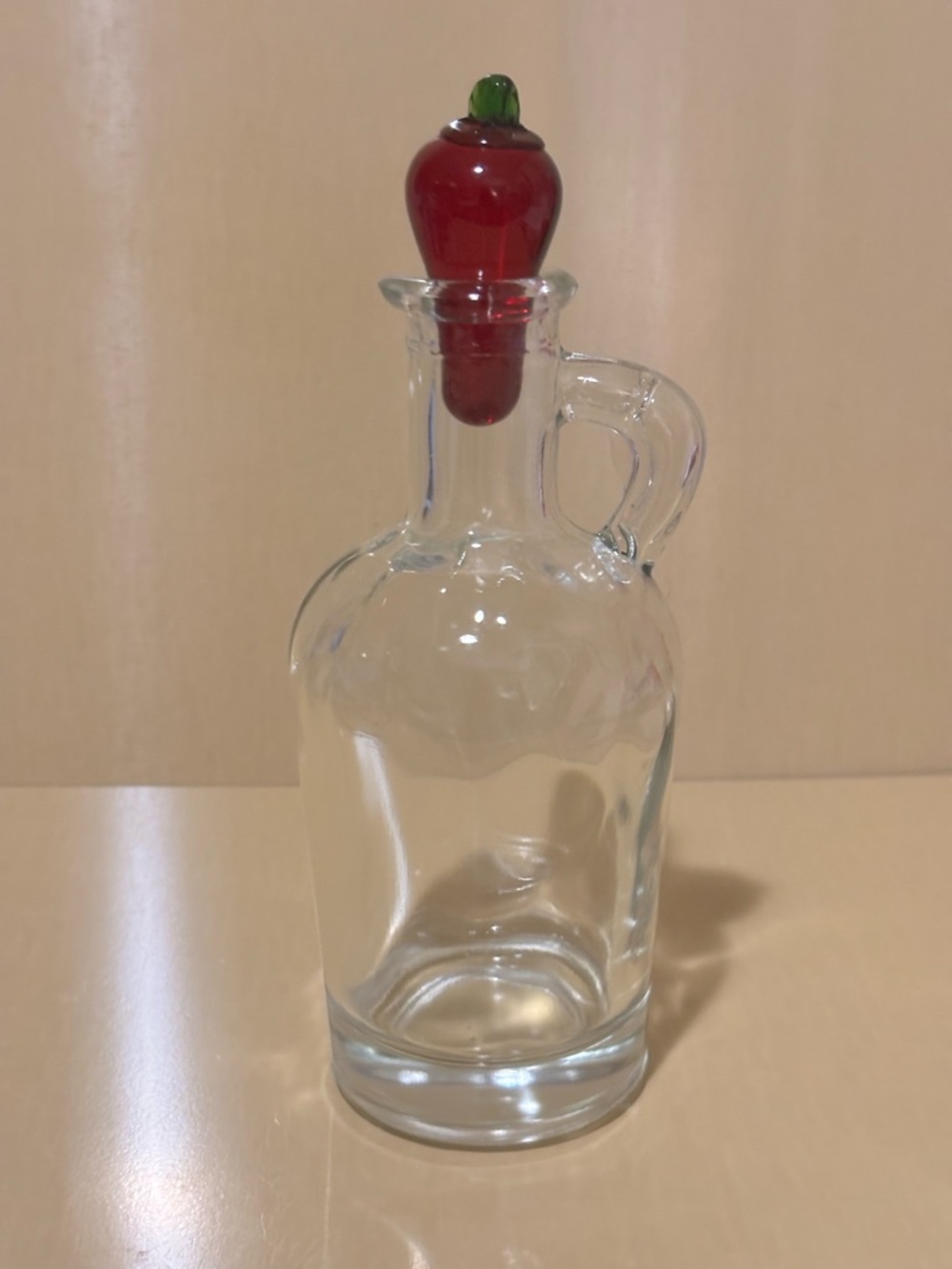 Glass Cruet with Chili Shaped Stopper
